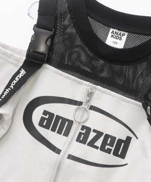 ANAP kids（アナップキッズ）の「ベルトデザイン肩あきジップトップス【ジュニアお揃い】（Tシャツ/カットソー・キッズ・ブラック/ライトグレー・130cm/120cm）」の17枚目の写真