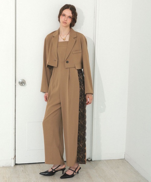 DONOBAN（ドノバン）の「【ANDRESD】side lace all in one dressサイドレースオールインワンドレス（ワンピース・レディース・グレイッシュベージュ/チャコール/ベージュ・S/M/L）」の3枚目の写真