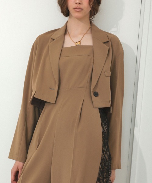 DONOBAN（ドノバン）の「【ANDRESD】side lace all in one dressサイドレースオールインワンドレス（ワンピース・レディース・グレイッシュベージュ/チャコール/ベージュ・S/M/L）」の5枚目の写真