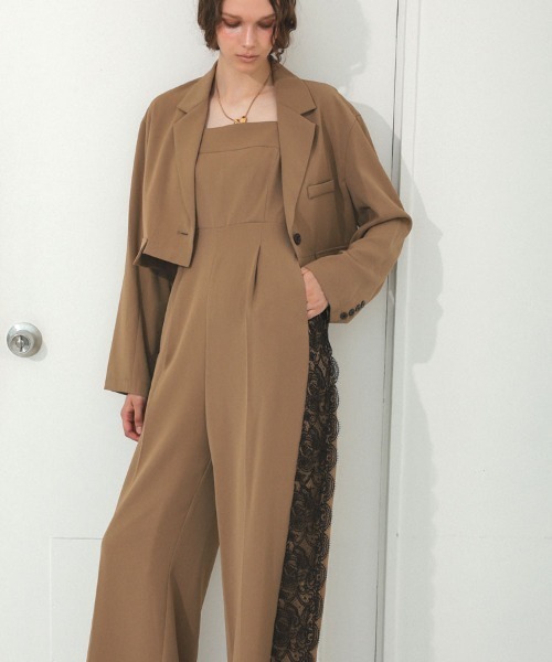 DONOBAN（ドノバン）の「【ANDRESD】side lace all in one dressサイドレースオールインワンドレス（ワンピース・レディース・グレイッシュベージュ/チャコール/ベージュ・S/M/L）」の6枚目の写真