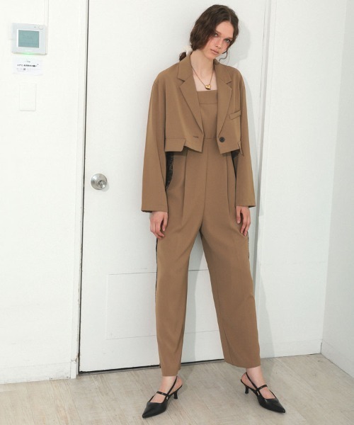 DONOBAN（ドノバン）の「【ANDRESD】side lace all in one dressサイドレースオールインワンドレス（ワンピース・レディース・グレイッシュベージュ/チャコール/ベージュ・S/M/L）」の7枚目の写真