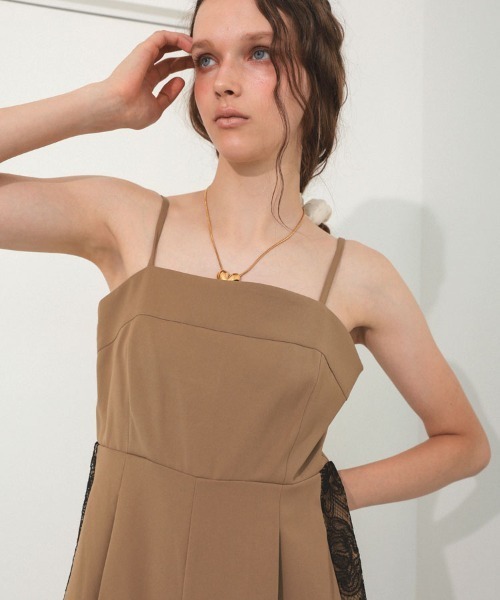 DONOBAN（ドノバン）の「【ANDRESD】side lace all in one dressサイドレースオールインワンドレス（ワンピース・レディース・グレイッシュベージュ/チャコール/ベージュ・S/M/L）」の9枚目の写真