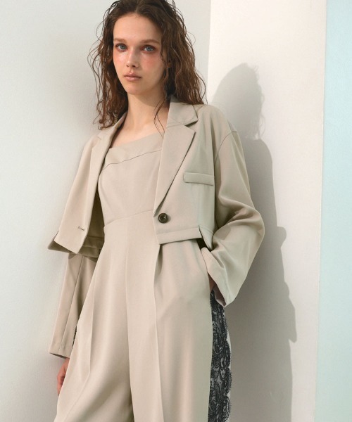 DONOBAN（ドノバン）の「【ANDRESD】side lace all in one dressサイドレースオールインワンドレス（ワンピース・レディース・グレイッシュベージュ/チャコール/ベージュ・S/M/L）」の16枚目の写真