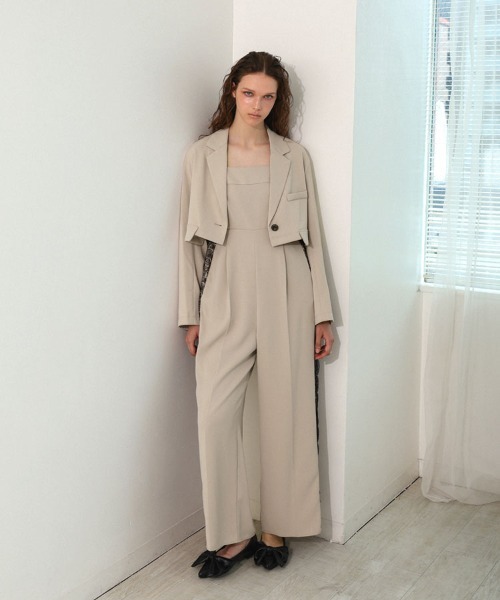 DONOBAN（ドノバン）の「【ANDRESD】side lace all in one dressサイドレースオールインワンドレス（ワンピース・レディース・グレイッシュベージュ/チャコール/ベージュ・S/M/L）」の14枚目の写真