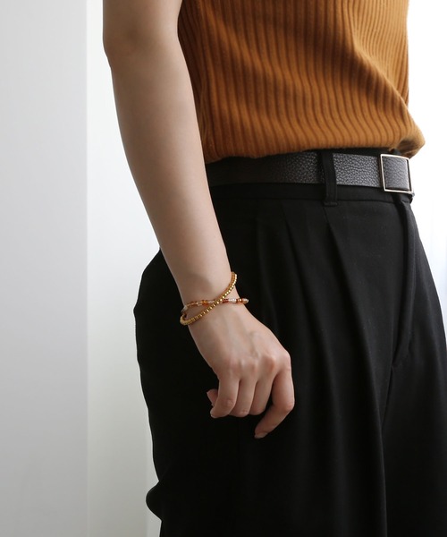 colleca la（コレカラ）の「[stainless]ステンレス・2連ビーズブレスレット<B>〈金属アレルギー対応〉（ブレスレット・レディース・シルバー/ゴールド・FREE）」の3枚目の写真