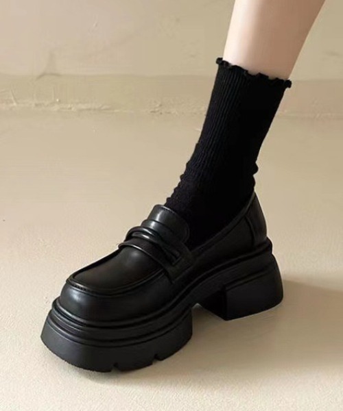 yuue' ( wear )（ユーイ）の「シンプル厚底ローファー（ローファー・レディース・ブラック系その他/ブラック・23.5cm/24.5cm/23.0cm/24.0cm）」の4枚目の写真