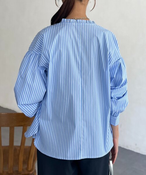 Chez toi（シェトワ）の「襟フリルシャツ（シャツ/ブラウス・レディース・ホワイト/サックスブルー・FREE）」の17枚目の写真