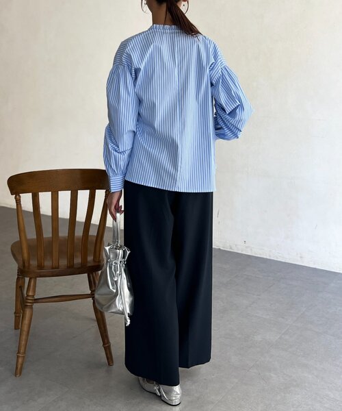 Chez toi（シェトワ）の「襟フリルシャツ（シャツ/ブラウス・レディース・ホワイト/サックスブルー・FREE）」の20枚目の写真