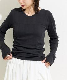 別注【MILLER/ミラー】 for JOURNAL STANDARD VネックリブL/S T