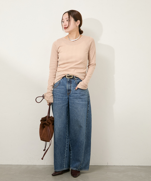 MILLER(ミラー)の「別注【MILLER/ミラー】 for JOURNAL STANDARD VネックリブL/S T(Tシャツ/カットソー・レディース・ブラック/ベージュ/ホワイト・FREE)」の10枚目の写真