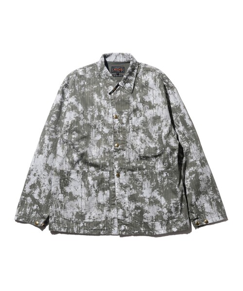 BEAMS PLUS(ビームスプラス)の「スーピマ ヘリンボーン プリント カバーオール(ブルゾン・メンズ・グレー/ブルー/オリーブ・L/M/S/XL)」の2枚目の写真
