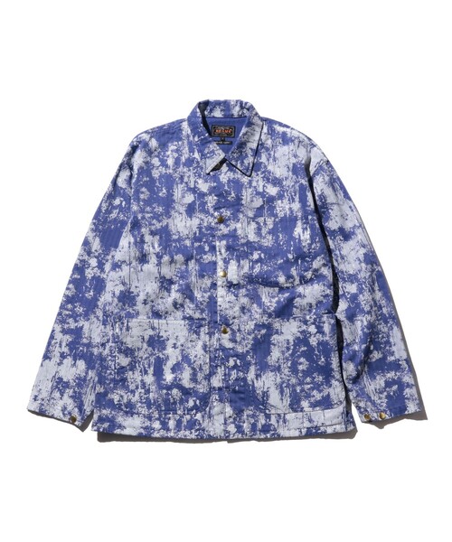 BEAMS PLUS(ビームスプラス)の「スーピマ ヘリンボーン プリント カバーオール(ブルゾン・メンズ・グレー/ブルー/オリーブ・L/M/S/XL)」の3枚目の写真