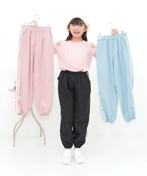 Bee des Bee（ビーデスビー）の「ラインリボン パラシュートパンツ（その他パンツ・キッズ・ブラック/ライトブルー/ピンク・100cm/130cm/150cm/160cm/120cm/110cm/140cm）」の8枚目の写真