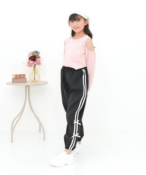 Bee des Bee（ビーデスビー）の「ラインリボン パラシュートパンツ（その他パンツ・キッズ・ブラック/ライトブルー/ピンク・100cm/130cm/150cm/160cm/120cm/110cm/140cm）」の9枚目の写真