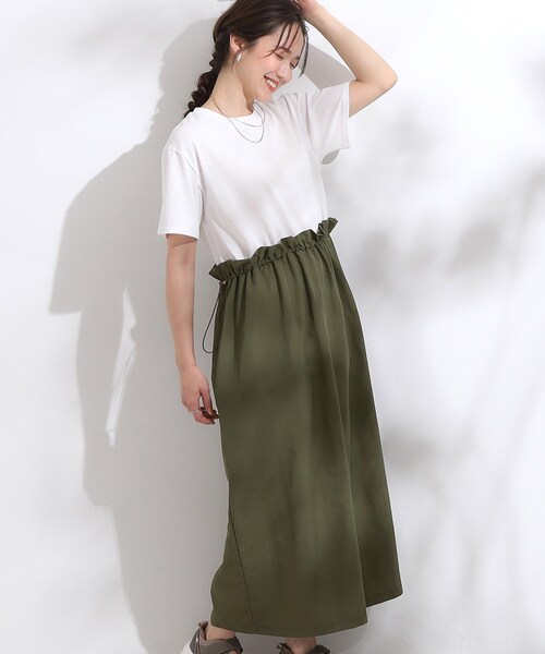 Cutie Blonde（キューティーブロンド）の「【S-LL】シルエットが変えられる ドッキングワンピース（ワンピース・レディース・ブラック/カーキ系3・04/03/02/01）」の2枚目の写真