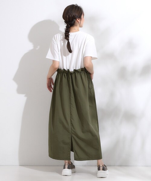 Cutie Blonde（キューティーブロンド）の「【S-LL】シルエットが変えられる ドッキングワンピース（ワンピース・レディース・ブラック/カーキ系3・04/03/02/01）」の9枚目の写真