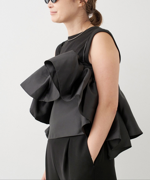 MARQUES ALMEIDA（マルケスアルメイダ）の「【MARQUES ALMEIDA/マルケスアルメイダ】FRONT FRILL TOP（シャツ/ブラウス・レディース・ブラック・FREE）」の9枚目の写真