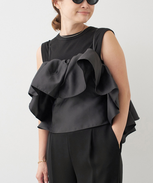 MARQUES ALMEIDA（マルケスアルメイダ）の「【MARQUES ALMEIDA/マルケスアルメイダ】FRONT FRILL TOP（シャツ/ブラウス・レディース・ブラック・FREE）」の10枚目の写真