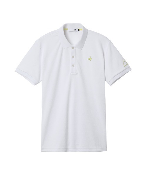 【le coq sportif GOLF】吸汗速乾/UVカットストレッチトライアングルジャガード半袖シャツ ゴルフウェア