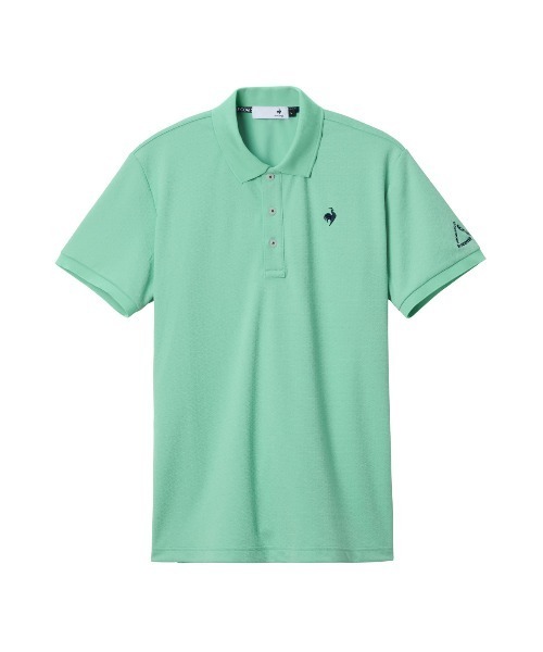 le coq sportif GOLF(ルコックスポルティフゴルフ)の「【le coq sportif GOLF】吸汗速乾/UVカットストレッチトライアングルジャガード半袖シャツ ゴルフウェア(ポロシャツ・メンズ・グリーン/ホワイト/ネイビー・L/XL/M/3L)」の5枚目の写真