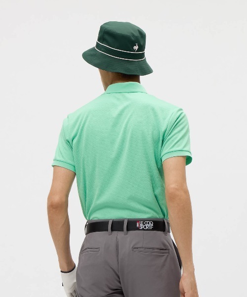 le coq sportif GOLF(ルコックスポルティフゴルフ)の「【le coq sportif GOLF】吸汗速乾/UVカットストレッチトライアングルジャガード半袖シャツ ゴルフウェア(ポロシャツ・メンズ・グリーン/ホワイト/ネイビー・L/XL/M/3L)」の8枚目の写真