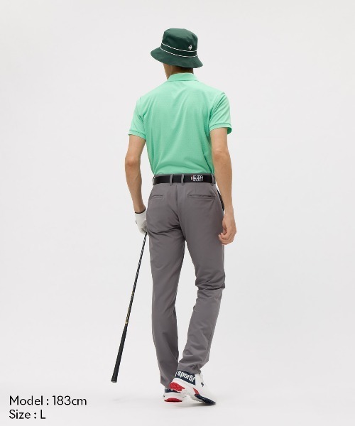le coq sportif GOLF(ルコックスポルティフゴルフ)の「【le coq sportif GOLF】吸汗速乾/UVカットストレッチトライアングルジャガード半袖シャツ ゴルフウェア(ポロシャツ・メンズ・グリーン/ホワイト/ネイビー・L/XL/M/3L)」の13枚目の写真