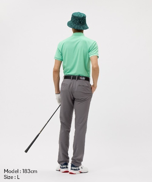 le coq sportif GOLF(ルコックスポルティフゴルフ)の「【le coq sportif GOLF】吸汗速乾/UVカットストレッチトライアングルジャガード半袖シャツ ゴルフウェア(ポロシャツ・メンズ・グリーン/ホワイト/ネイビー・L/XL/M/3L)」の15枚目の写真