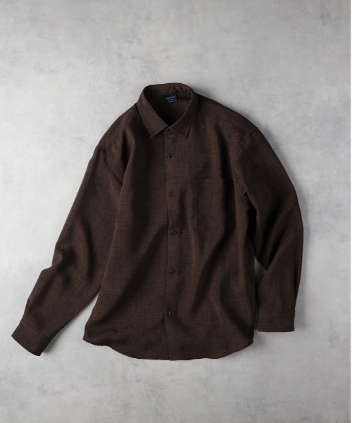 BACK NUMBER】リネンライクレギュラーカラーロングスリーブシャツ