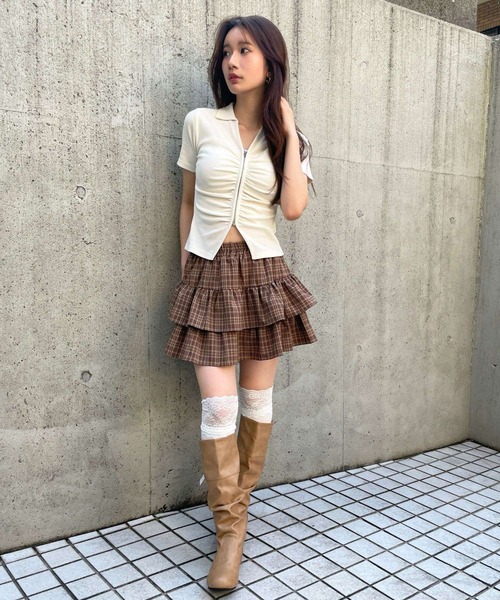 3.3 Field Trip （3.3フィールドトリップ）の「3.3 Field Trip／レザースラウチブーツ（ブーツ・レディース・ブラック/ベージュ・LARGE/MEDIUM）」の5枚目の写真