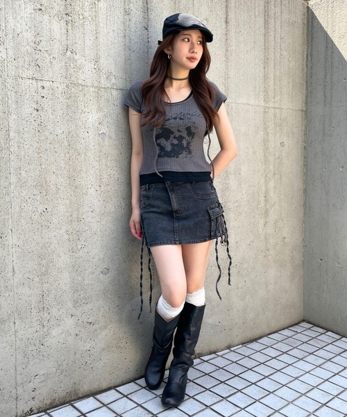 3.3 Field Trip （3.3フィールドトリップ）の「3.3 Field Trip／レザースラウチブーツ（ブーツ・レディース・ブラック/ベージュ・LARGE/MEDIUM）」の22枚目の写真