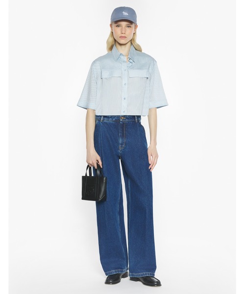 Maison Kitsune（メゾンキツネ）の「BOXY CROPPED SHIRT（シャツ/ブラウス・レディース・ライトブルー・34/36/38）」の3枚目の写真
