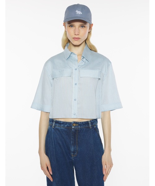 Maison Kitsune（メゾンキツネ）の「BOXY CROPPED SHIRT（シャツ/ブラウス・レディース・ライトブルー・34/36/38）」の5枚目の写真