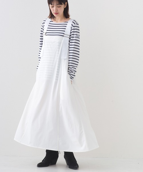 OMNES（オムネス）の「ナイロン リップストップワンピースジャンパースカート（ジャンパースカート・レディース・ホワイト/ベージュ/ブラック/カーキ・FREE）」の13枚目の写真