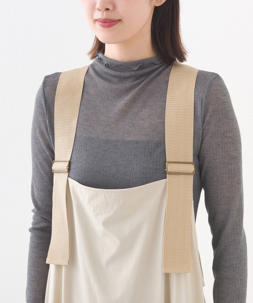 OMNES（オムネス）の「ナイロン リップストップワンピースジャンパースカート（ジャンパースカート・レディース・ホワイト/ベージュ/ブラック/カーキ・FREE）」の5枚目の写真