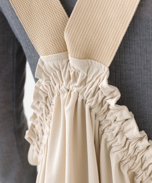 OMNES（オムネス）の「ナイロン リップストップワンピースジャンパースカート（ジャンパースカート・レディース・ホワイト/ベージュ/ブラック/カーキ・FREE）」の9枚目の写真