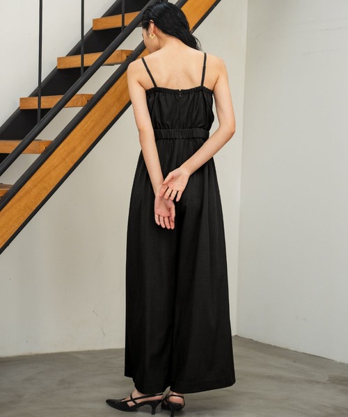 セール】テーラードジレ シアーブラウス オールインワン パンツドレス