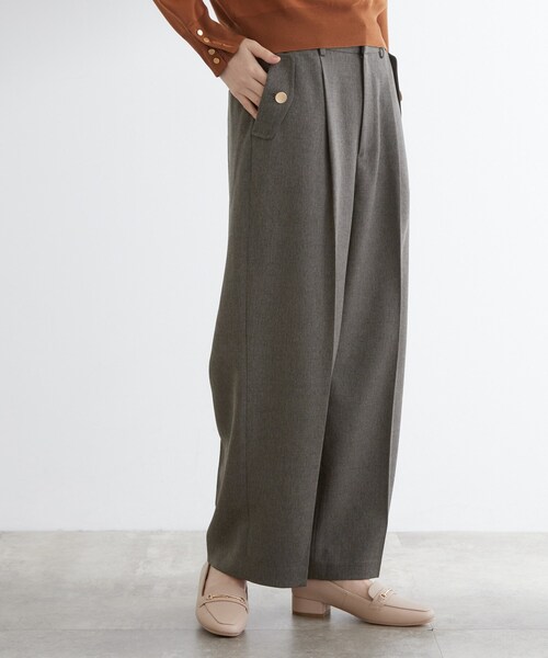 grove(グローブ)の「【洗える】着回し優秀!フラップポケットワイドパンツ(その他パンツ・レディース・ブラウン系/ブラック/チャコールグレー/グレー・03/02/01/05/04)」の3枚目の写真