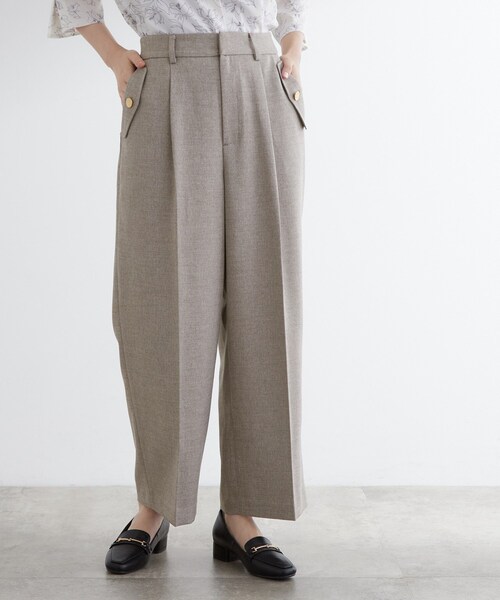 grove(グローブ)の「【洗える】着回し優秀!フラップポケットワイドパンツ(その他パンツ・レディース・ブラウン系/ブラック/チャコールグレー/グレー・03/02/01/05/04)」の5枚目の写真
