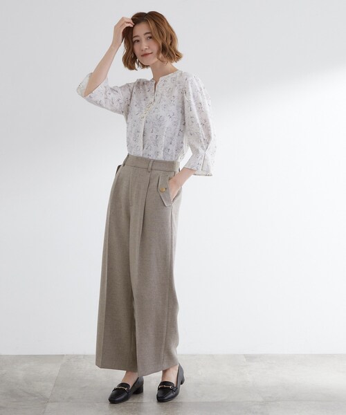 grove(グローブ)の「【洗える】着回し優秀!フラップポケットワイドパンツ(その他パンツ・レディース・ブラウン系/ブラック/チャコールグレー/グレー・03/02/01/05/04)」の7枚目の写真