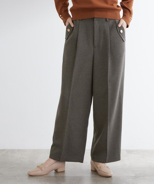 grove(グローブ)の「【洗える】着回し優秀!フラップポケットワイドパンツ(その他パンツ・レディース・ブラウン系/ブラック/チャコールグレー/グレー・03/02/01/05/04)」の9枚目の写真