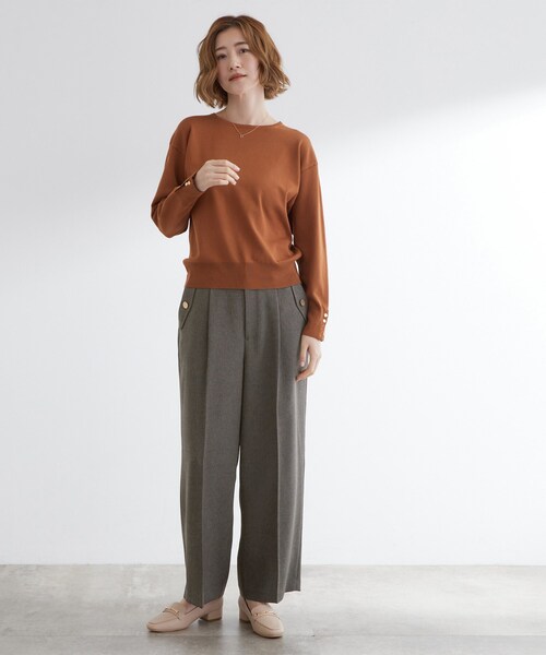 grove(グローブ)の「【洗える】着回し優秀!フラップポケットワイドパンツ(その他パンツ・レディース・ブラウン系/ブラック/チャコールグレー/グレー・03/02/01/05/04)」の11枚目の写真
