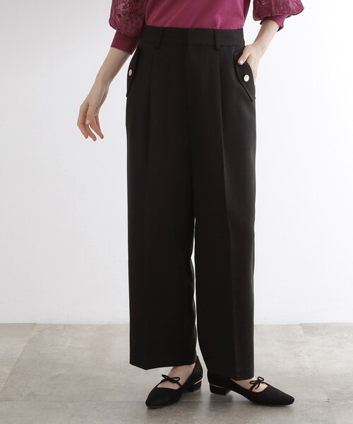 grove(グローブ)の「【洗える】着回し優秀!フラップポケットワイドパンツ(その他パンツ・レディース・ブラウン系/ブラック/チャコールグレー/グレー・03/02/01/05/04)」の13枚目の写真