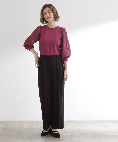 grove(グローブ)の「【洗える】着回し優秀!フラップポケットワイドパンツ(その他パンツ・レディース・ブラウン系/ブラック/チャコールグレー/グレー・03/02/01/05/04)」の14枚目の写真