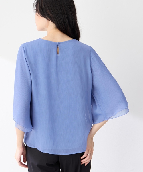 A/C DESIGN BY ALPHA CUBIC（エーシーデザインバイアルファキュービック）の「シアーケープスリーブプルオーバー（Tシャツ/カットソー・レディース・オフホワイト/ブルー/ブラック・M/L）」の16枚目の写真