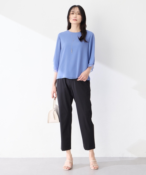 A/C DESIGN BY ALPHA CUBIC（エーシーデザインバイアルファキュービック）の「シアーケープスリーブプルオーバー（Tシャツ/カットソー・レディース・オフホワイト/ブルー/ブラック・M/L）」の17枚目の写真