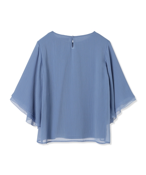 A/C DESIGN BY ALPHA CUBIC（エーシーデザインバイアルファキュービック）の「シアーケープスリーブプルオーバー（Tシャツ/カットソー・レディース・オフホワイト/ブルー/ブラック・M/L）」の4枚目の写真