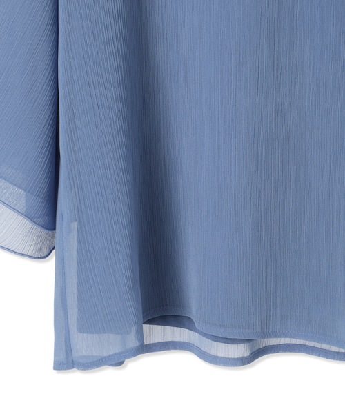 A/C DESIGN BY ALPHA CUBIC（エーシーデザインバイアルファキュービック）の「シアーケープスリーブプルオーバー（Tシャツ/カットソー・レディース・オフホワイト/ブルー/ブラック・M/L）」の7枚目の写真