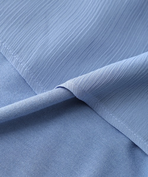 A/C DESIGN BY ALPHA CUBIC（エーシーデザインバイアルファキュービック）の「シアーケープスリーブプルオーバー（Tシャツ/カットソー・レディース・オフホワイト/ブルー/ブラック・M/L）」の8枚目の写真