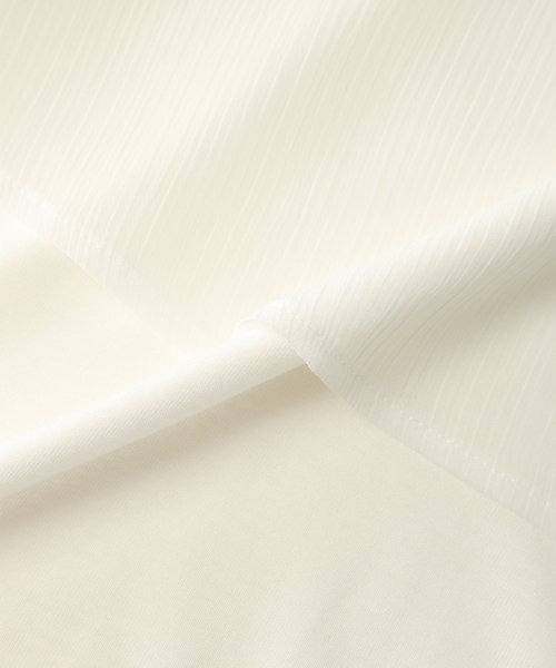 A/C DESIGN BY ALPHA CUBIC（エーシーデザインバイアルファキュービック）の「シアーケープスリーブプルオーバー（Tシャツ/カットソー・レディース・オフホワイト/ブルー/ブラック・M/L）」の10枚目の写真