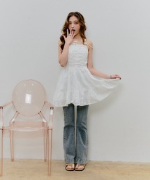 BLONDEY（ブロンディ）の「コットンレースリボンミニワンピース（ワンピース）」